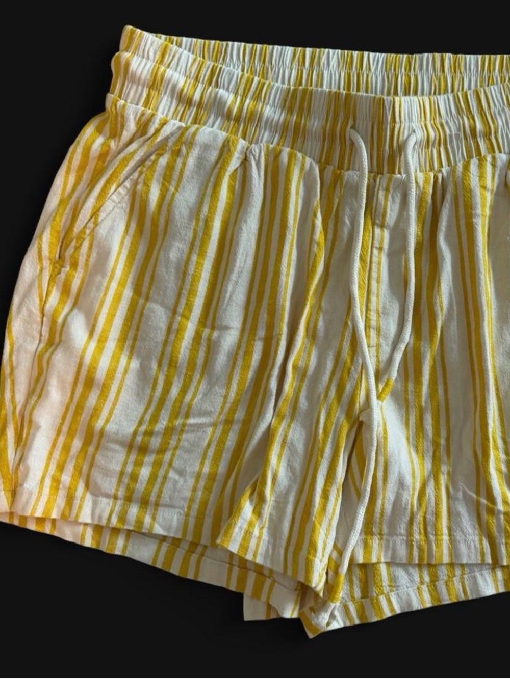 torrid Yellow and White Striped Drawstring Shorts
